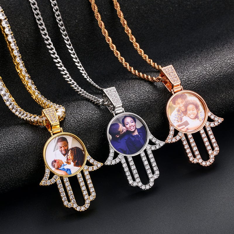Gold Plated Jellyfish Shape Photo Pendant Hip Hop Custom Medallion Photo Frame Pendant