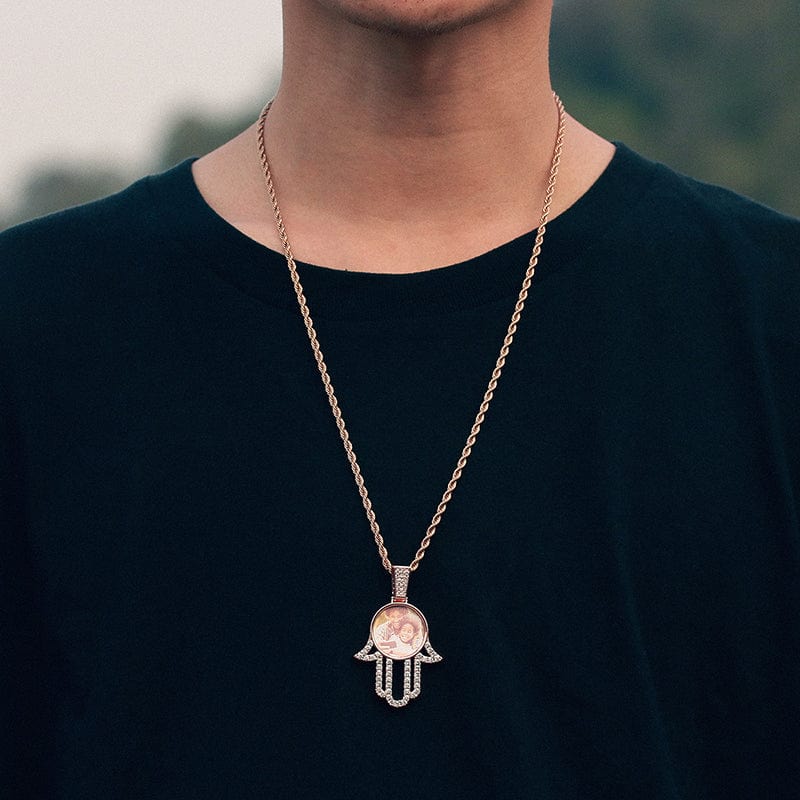 Gold Plated Jellyfish Shape Photo Pendant Hip Hop Custom Medallion Photo Frame Pendant