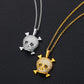Gold Plated Pure Silver VVS Moissanite Diamond Skull Charm Pendant Necklace For Men Women