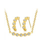 Gold RINNTIN SS59 925 Sterling Silver Gold Plated Earrings Necklace Jewelry Set for Girls