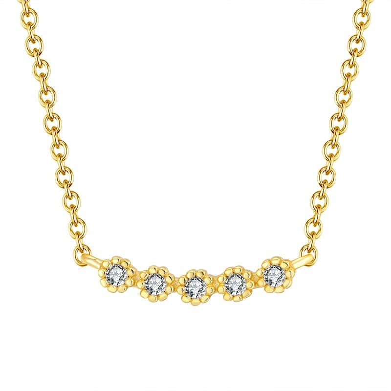 Gold RINNTIN SS59 925 Sterling Silver Gold Plated Earrings Necklace Jewelry Set for Girls