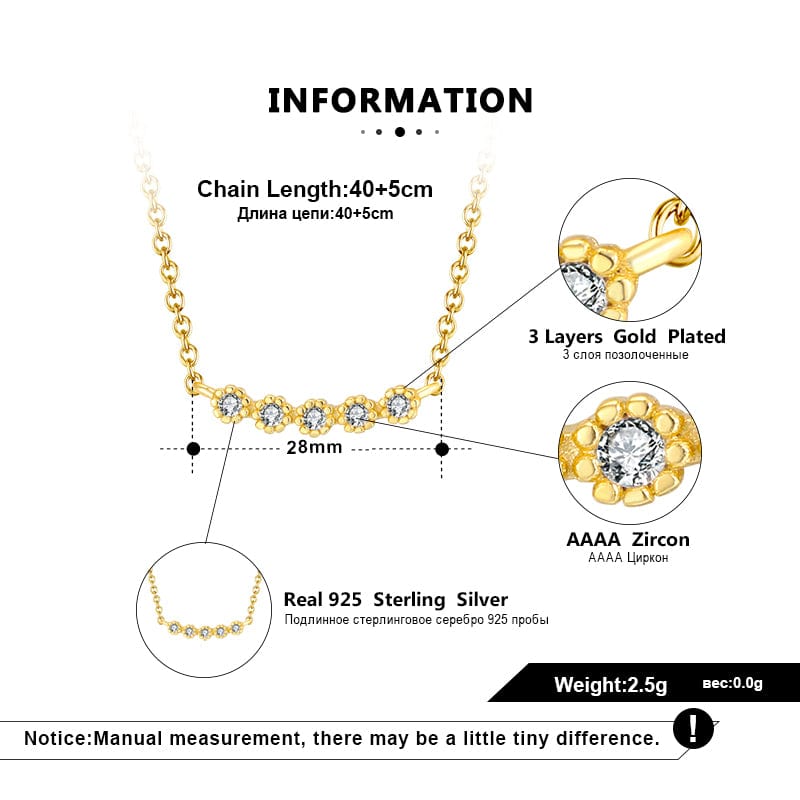 Gold RINNTIN SS59 925 Sterling Silver Gold Plated Earrings Necklace Jewelry Set for Girls