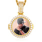 Gold Round Shape Hip Hop Jewelry Locket Necklace Gold Plated Necklace Real Gold Picture Pendant