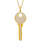 Gold Silver 925 VVS Moissanite Key Pendant - Hip Hop Men Women Charm Pendant Necklace