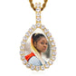 Gold t Trendy Jewelry 2021 Setting Big Zircon Iced Out Pear Shape Custom Photo Pendant