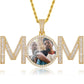Gold Thanks Giving Day Jewelry Custom Gold Plated CZ Diamond MOM Charm Photo Pendant Accept Engraved Name
