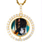 Gold Trendy Jewelry Sublimation Lucky Charms Pendant Picture Frame Blanks Rotating Pendant