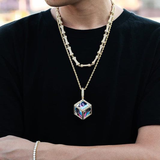 Hip Hop Charms Pendant For Necklace Men Iced Out Crystal Picture Pendant