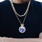 Hip Hop Crown Charms Locket Necklace Pendant Iced Out Crystal Picture Pendant With Cuban Chain