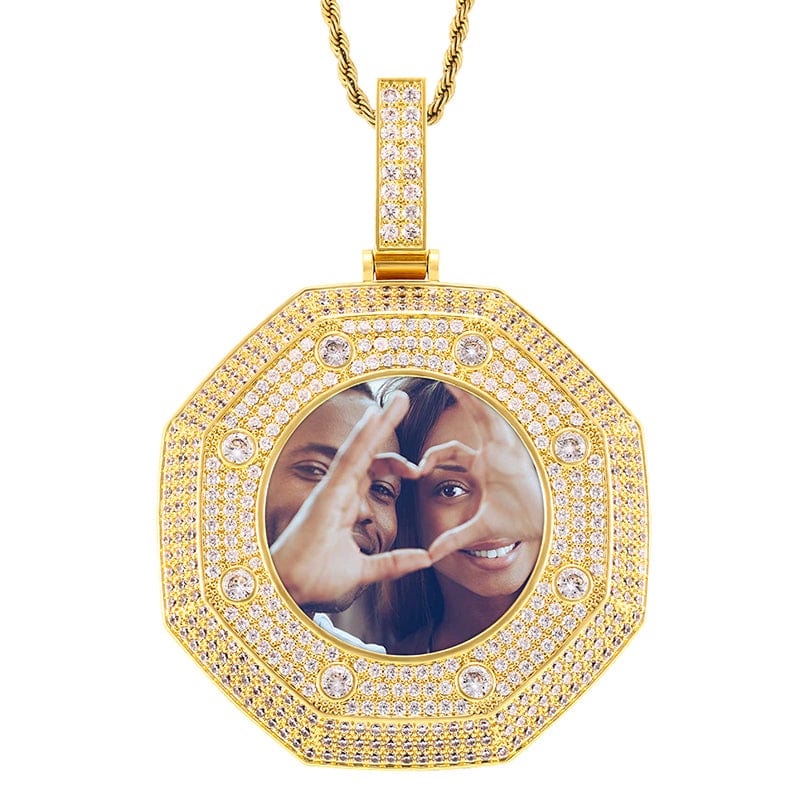 Hip Hop Gold Filled Jewelry 18k Gold Necklace Jewelry Locket Picture Pendant For Men Women
