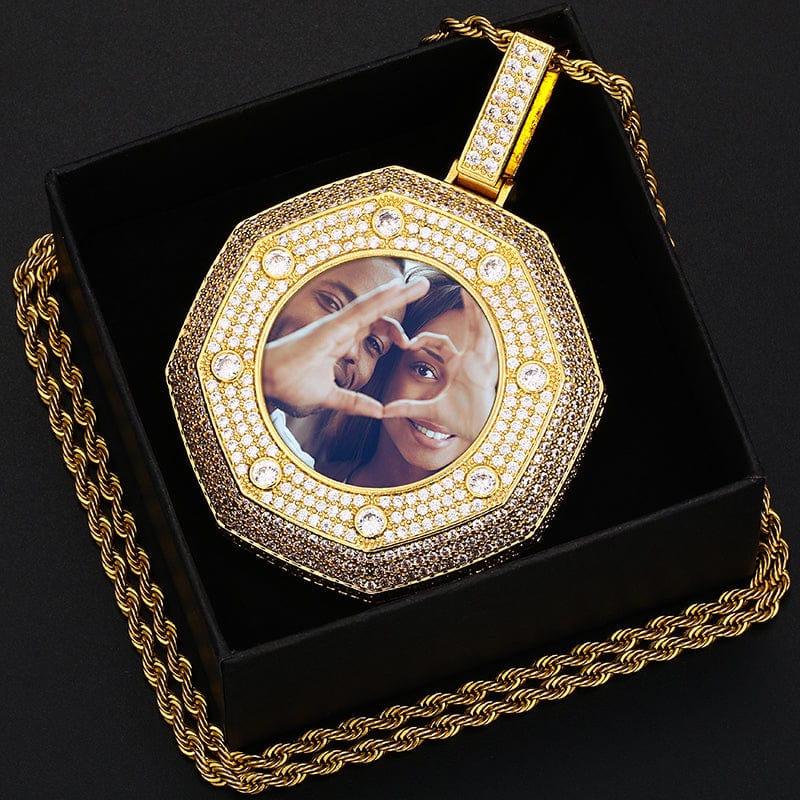 Hip Hop Gold Filled Jewelry 18k Gold Necklace Jewelry Locket Picture Pendant For Men Women