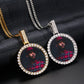 Hip Hop Gold Jewelry 18k Necklace Iced Out Crystals Picture Pendant