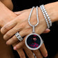 Hip Hop Gold Jewelry 18k Necklace Iced Out Crystals Picture Pendant
