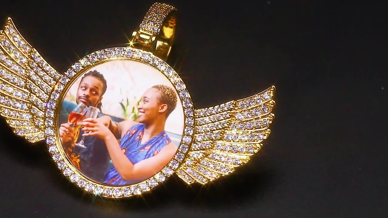 Hip Hop Jewelry Necklace Big Size Clasp Iced Out Custom Photo Sublimation Blanks Pendant