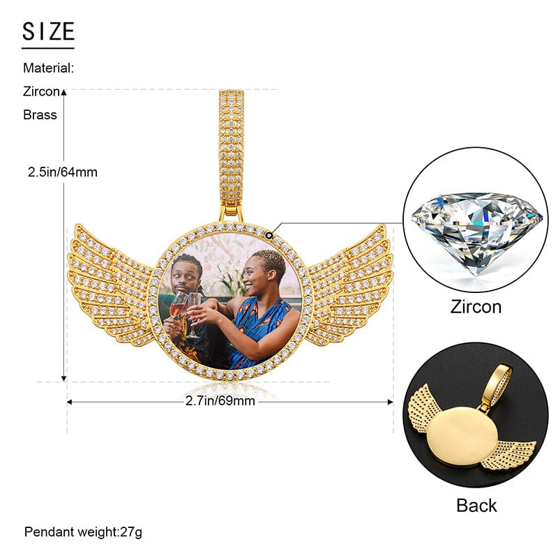 Hip Hop Jewelry Necklace Big Size Clasp Iced Out Custom Photo Sublimation Blanks Pendant