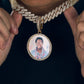 Hip Hop Jewelry Sets Bling - 18K Gold Plated Custom Photo Pendant With 12mm Iced Out Cuban Link Chain