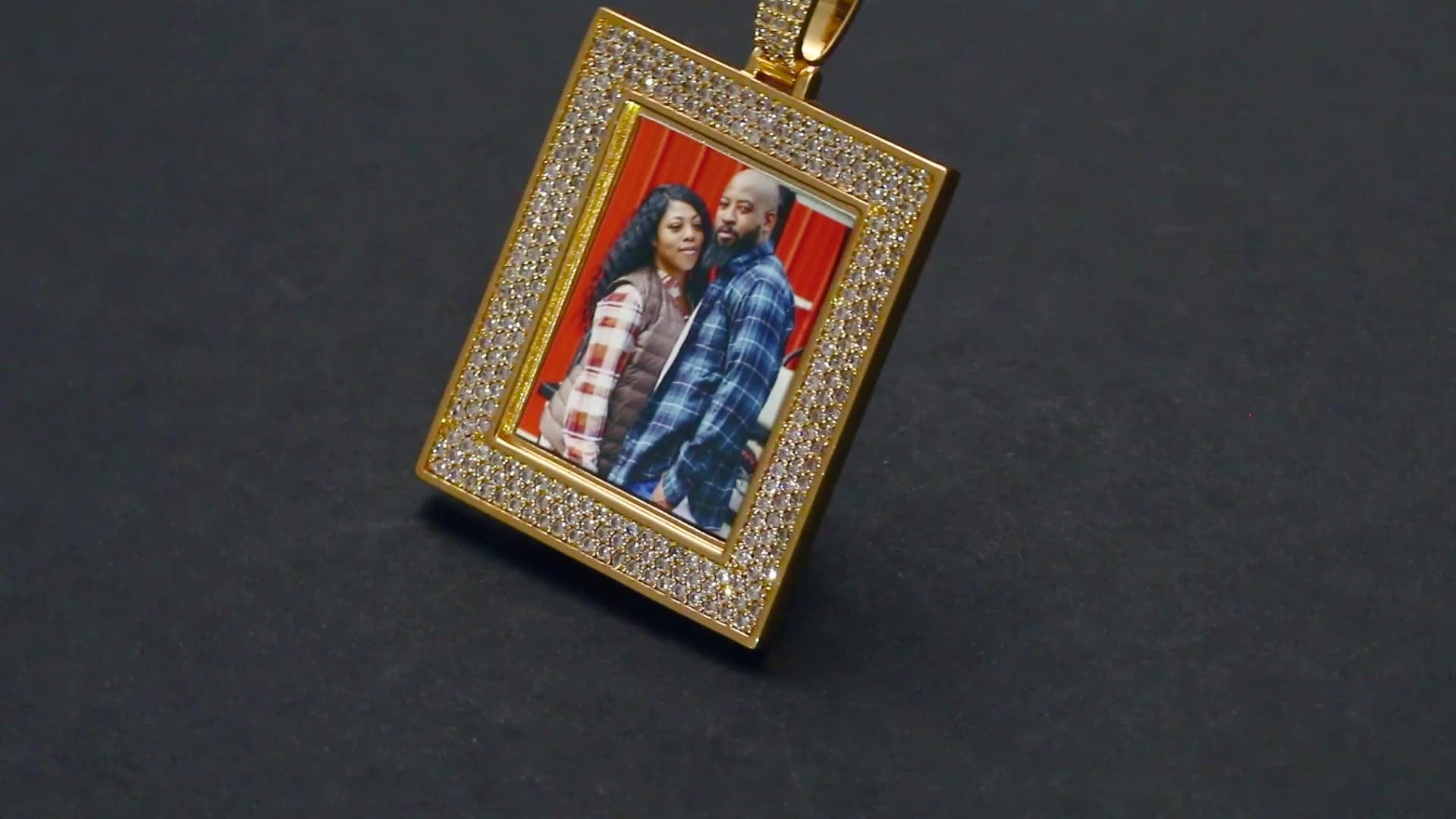 Hip Hop Square Classic Charms Pendant Necklace Custom Name Pendant 18k Gold Plated Men