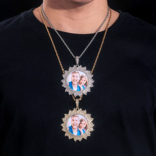Iced Cut Custom Sun Pendant
