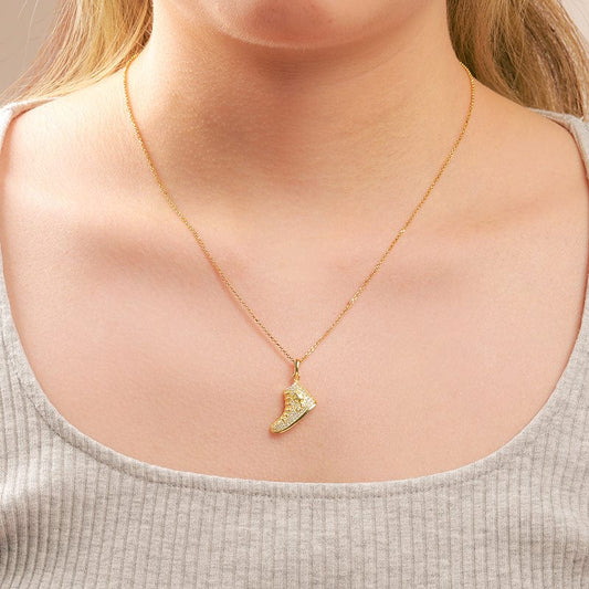 925 Sterling Zilveren Ketting - Iced Out Verguld - VVS Moissanite Canvas Schoenen Hanger