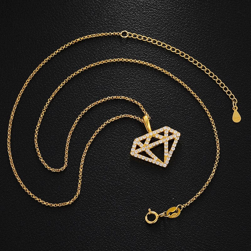 Iced Out Sterling Silver  - Moissanite Diamond Silhouette Charm Pendant Luxury Gold Plated Pendant
