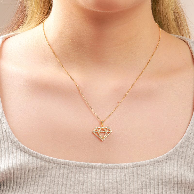 Iced Out Sterling Silver  - Moissanite Diamond Silhouette Charm Pendant Luxury Gold Plated Pendant