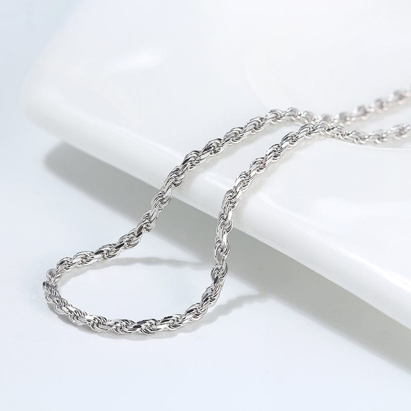 Italian 925 Sterling Silver - 1.5mm Diamond-Cut Rope Chain