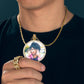 Minimalist Round Shape Custom Picture Pendant Hip Hop 925 Sterling Silver Medal Charm Pendant