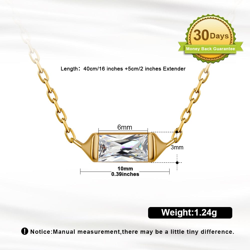 Moissanite Diamonds Pendant -Solid Gold Necklace