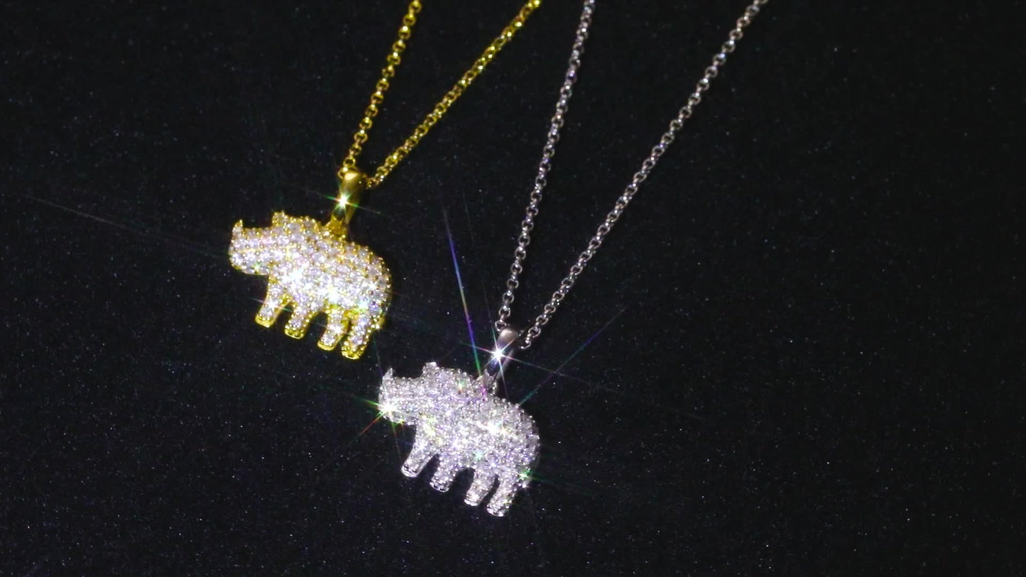Moissanite Rhino Charm Pendant Hip Hop Jewelry For Men Women