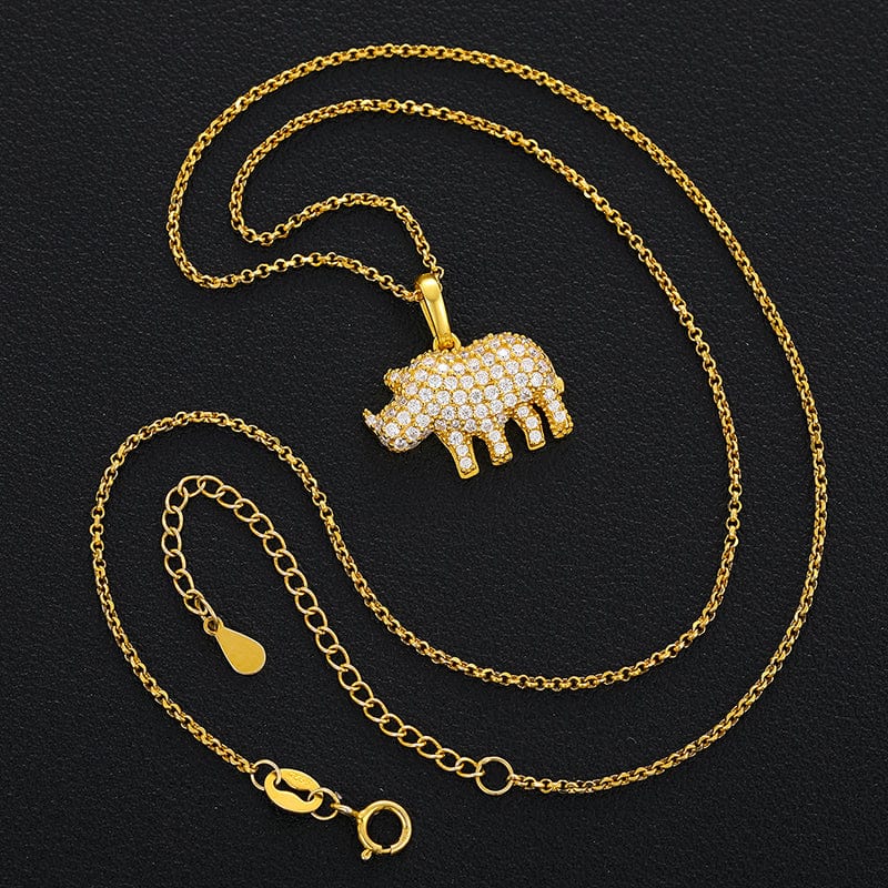 Moissanite Rhino Charm Pendant Hip Hop Jewelry For Men Women