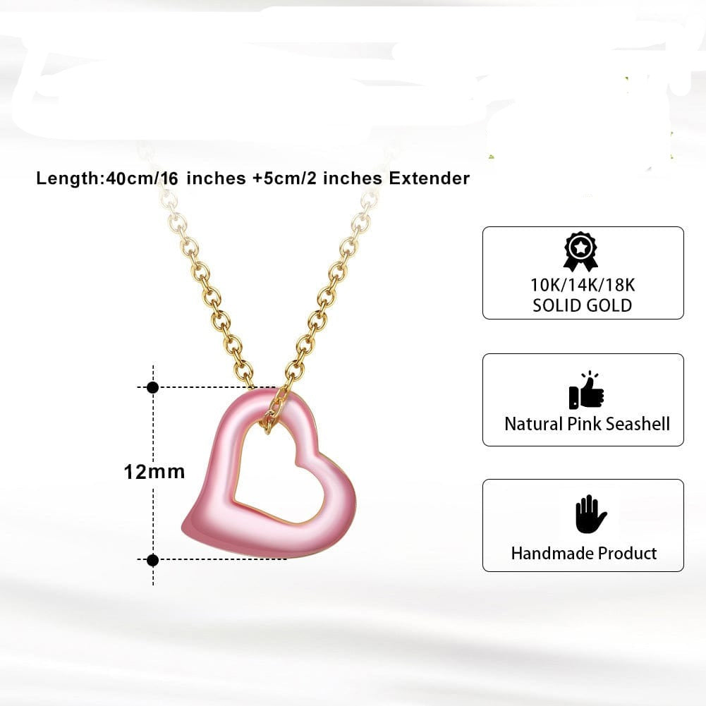 Natural Seashell Pendant - Real Heart  Necklace