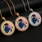 Necklace Charms Plated In Gold Custom Flower Hip Hop Picture Pendant For Mens