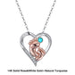 Necklaces 18+2 inches / 14K / White Gold Cute Footmark Charms Necklace - Pure  Natural Turquoise Heart Pendant
