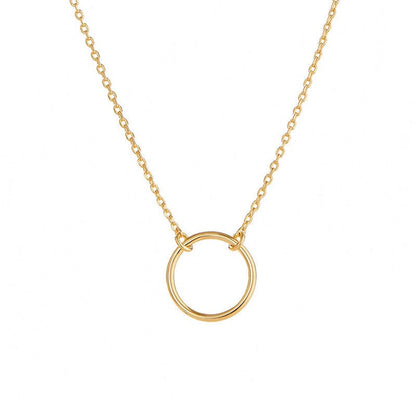 Necklaces 18inches / 14K Solid Gold 14 K solid gold Circle Necklace