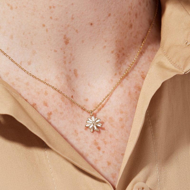 Necklaces 18inches / 14K Solid Gold 14K Gold Solid Flower  Necklace -  Moissanite Diamond  Pendant