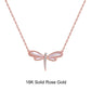 Necklaces 18inches / R (18K) Mother of Pearl  Necklace - Moissanite Diamond - Solid Gold Butterfly  Pendant