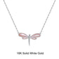 Necklaces 18inches / S (18K) Mother of Pearl  Necklace - Moissanite Diamond - Solid Gold Butterfly  Pendant