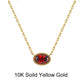 Necklaces G (10K) Minimalist  Solid Gold Necklace Set - Natural Garnet Pendant