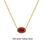 Necklaces G (18K) Minimalist  Solid Gold Necklace Set - Natural Garnet Pendant