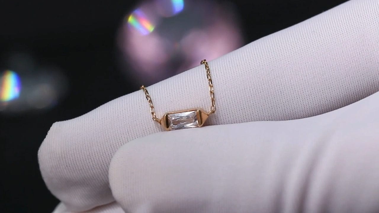 Necklaces Moissanite Diamonds Pendant -Solid Gold Necklace