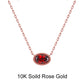 Necklaces R (10K) Minimalist  Solid Gold Necklace Set - Natural Garnet Pendant