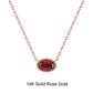 Necklaces R (14K) Minimalist  Solid Gold Necklace Set - Natural Garnet Pendant