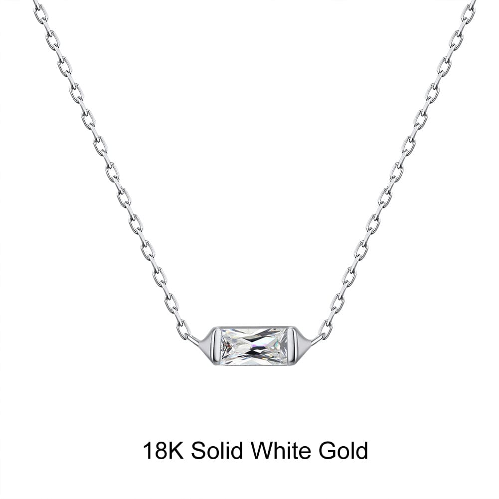 Necklaces S (18K) Moissanite Diamonds Pendant -Solid Gold Necklace