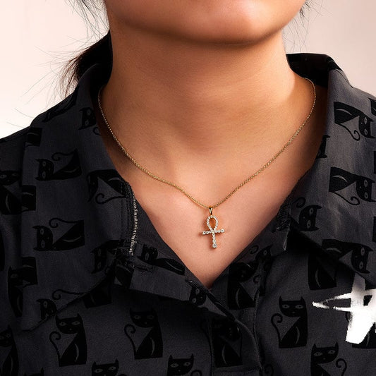 925 Sterling Silver  Necklace - Moissanite Diamond Cross Pendant
