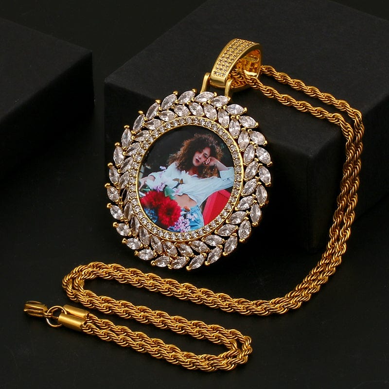 Pure Crystal Stone Charms Pendant Miss Jewelry Hip Hop Custom Picture Pendant