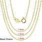 Pure Gold Chain - 14 Karat Gold 1.0mm Diamond-Cut Bead Necklace
