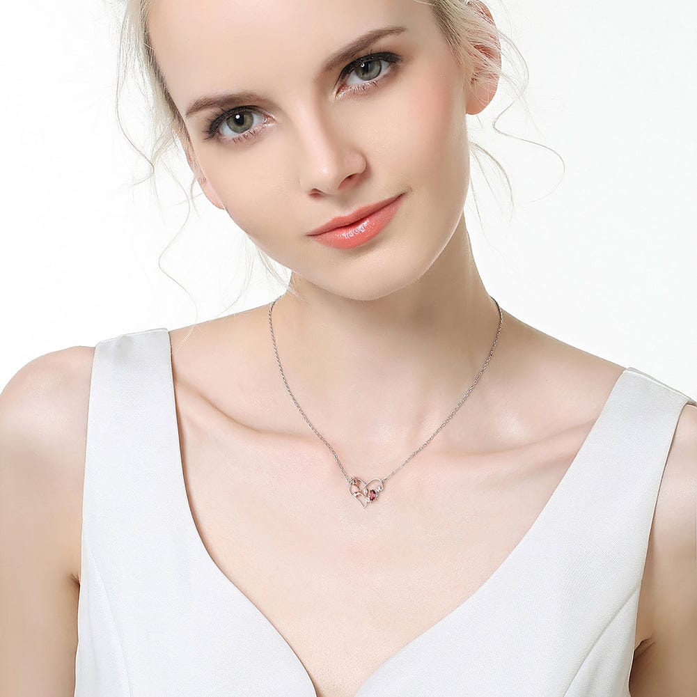 Pure Gold Flower Heart Necklaces for Women