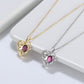 RINNTIN GMN07 Handmade Dainty Sterling Silver Heart Necklace Set Genuine Garnet Natural Gemstone Jewelry Set Gift for Women