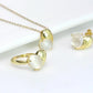 RINNTIN GMN08 Fine jewelry Sterling Silver 925 Genuine Natural Moonstone Gemstone Pendant Heart Necklace Set for Women Girls