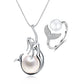 RINNTIN GP07 High Qulity 925 Sterling Silver Necklace Ring Earrings Freshwater Pearl Jewelry Set for Women 2021